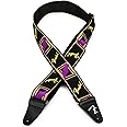 Fender Neon Monogrammed Guitar Strap, 2in, Purple/Yellow