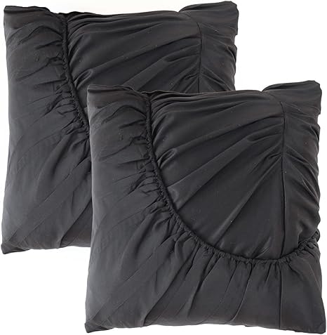 Amazon Com Beautiful Giant 2 Pack Black Decorative Square Throw Pillows For Bed With Pillow Cover 18 X18 Black Home Kitchen