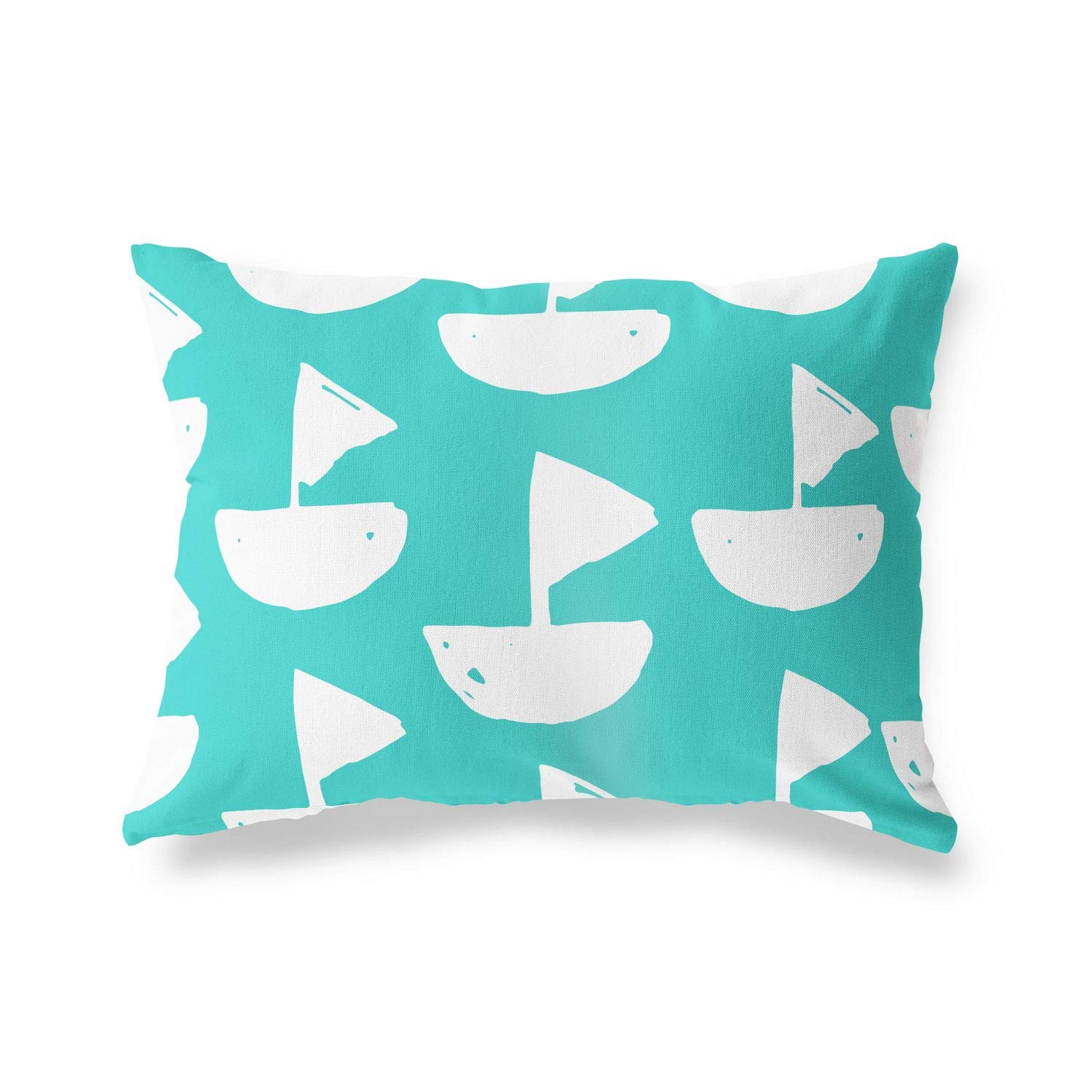 BonaMaison Decorative Cushion Cover, Turquoise-White Throw Pillow Covers, Home Decorative Pillowcases for Livingroom, Sofa, Bedroom, Size: 45X60 Cm - Designed and Manufactured in Turkey