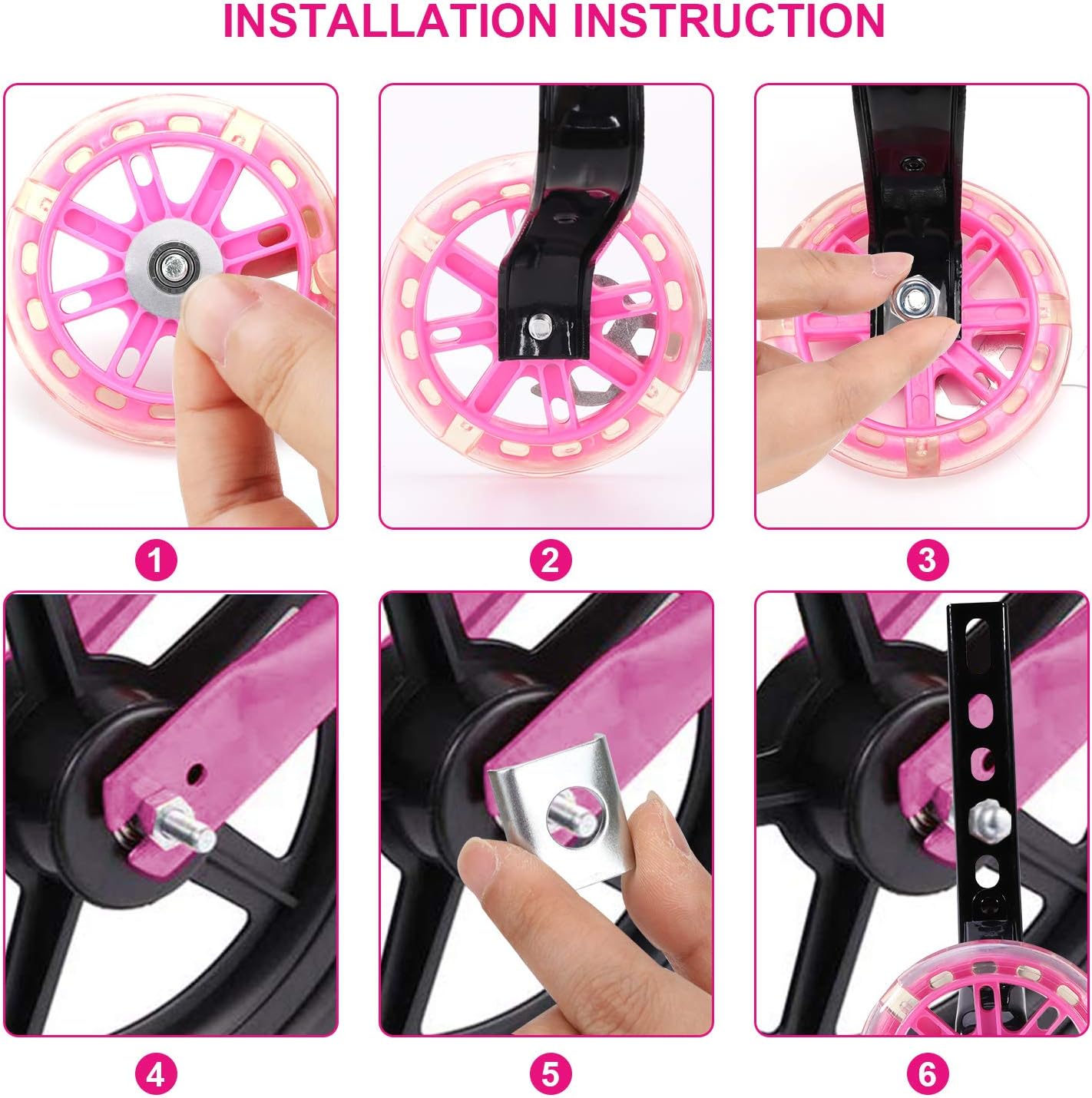 Training Wheels for Bikes Stabilizzatori per Bici Rosa Rotelle Laterali  Rotelle universali per Bicicletta da Bambino Rotelle Bici Bambini Ruote  Regolabili Ausiliarie per La Bicicletta Sport e giochi all'aperto  urban-earth.co.uk