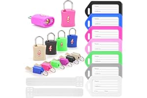 DWOYOW Luggage Lock TSA Approved with Key and Luggage Tags, TSA Approved Lock for Travel, Suitcase Lock with ABS Around, Suit for Backpack,Laptop Bag,Locker 6 Pack Color Mixed
