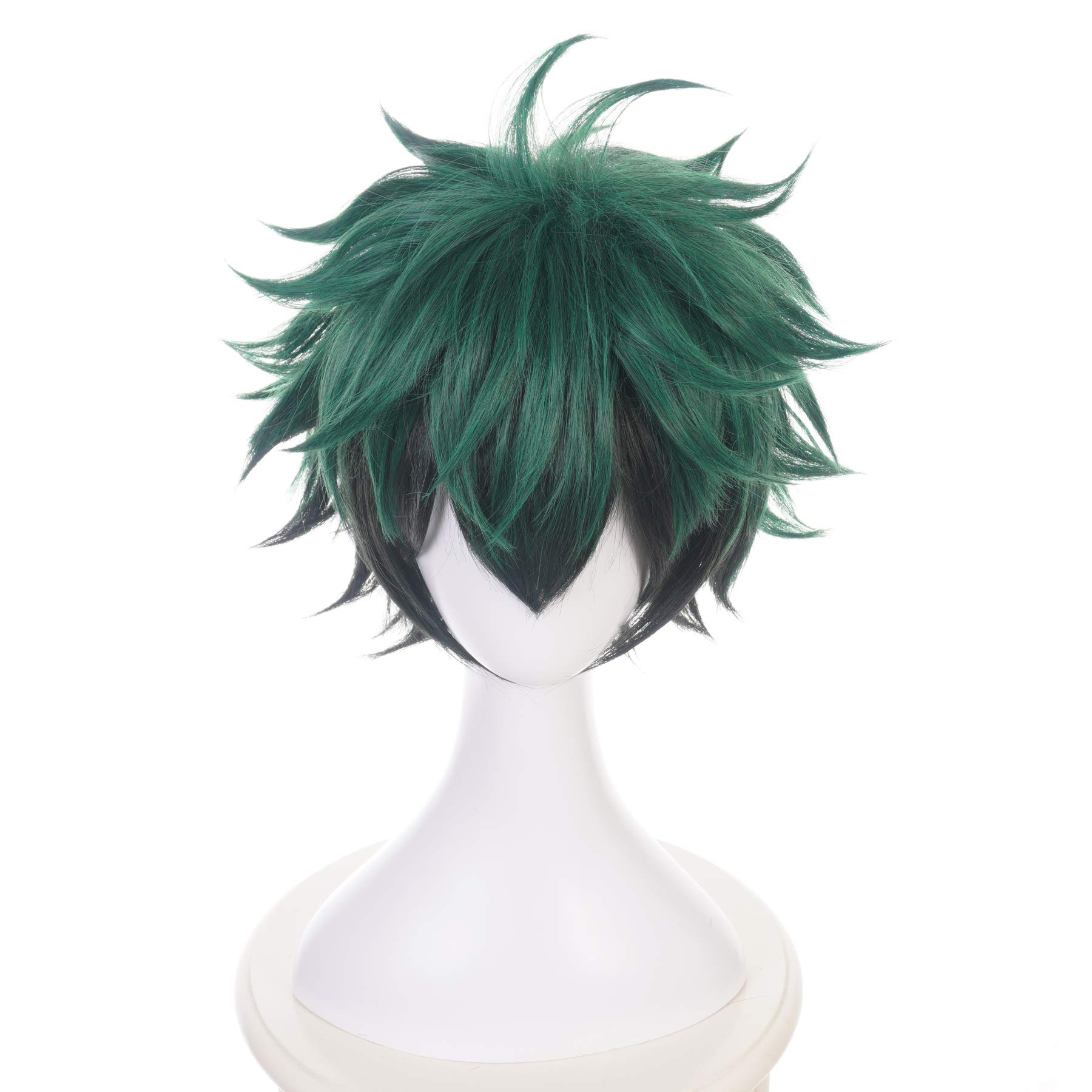 MUZIWIG Anime Cosplay Deku Wig for My Hero Academia Izuku Midoriya Synthetic Hair with Free Wig Cap Halloween Party Costume Accessories