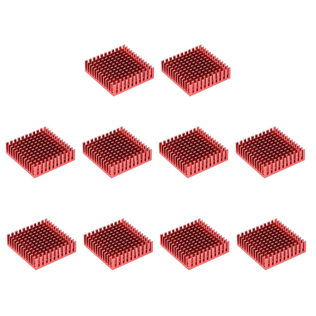 sourcing map Electronic Radiators Heatsink for Stepper Motor,3D Printer 40x40x11mm Red 10pcs