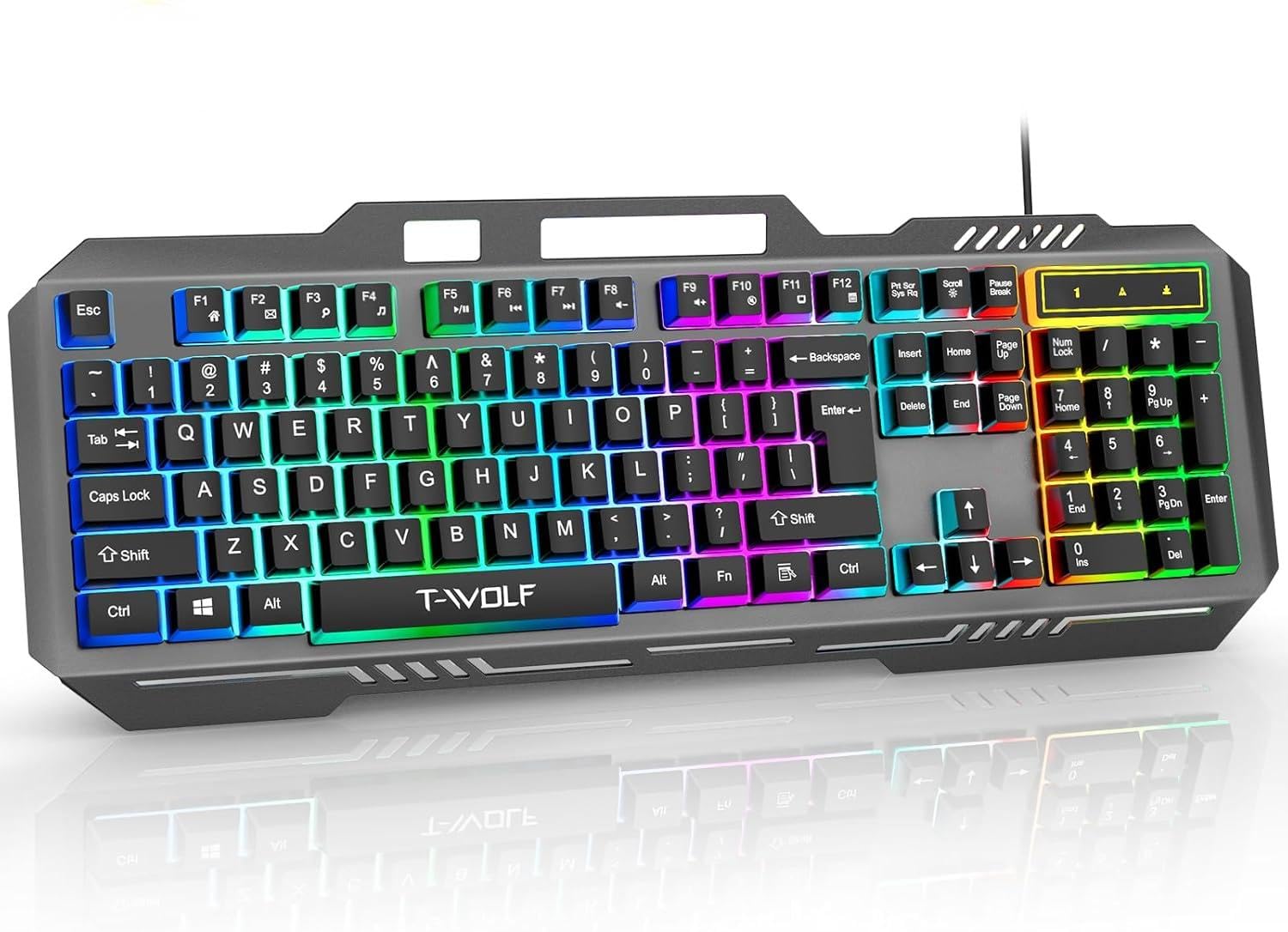 Photo 1 of ***FACTORY SEALED***JMNGSHU Gaming Keyboard, Upgraded Wired Mechanical with Silent Switch, IP57 Water-Resistant, RGB Backlit, Double-Shot ABS Keycaps, USB Wired for PC Gamers, Ultra-Sensitive & Quiet Response
