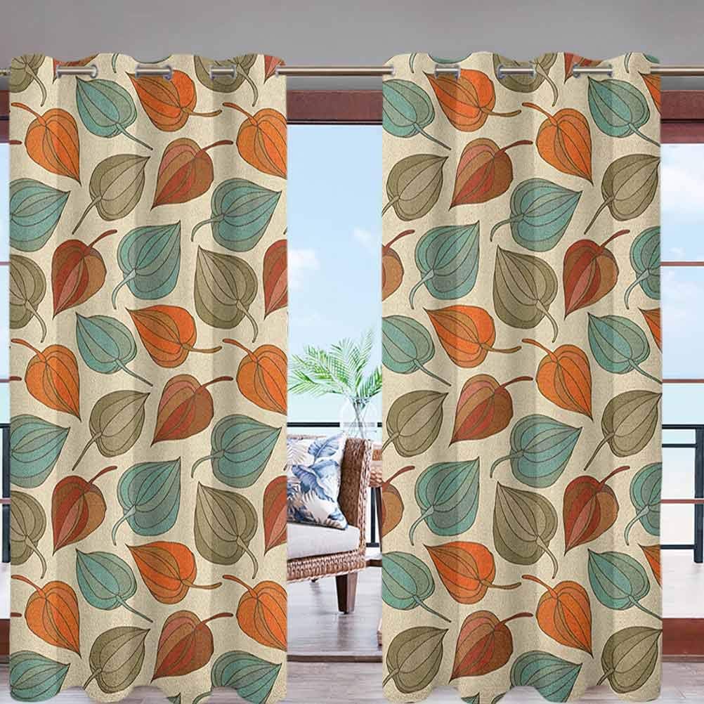 Hiiiman Grommet Modern Print Outdoor Window Curtains Onion Flower