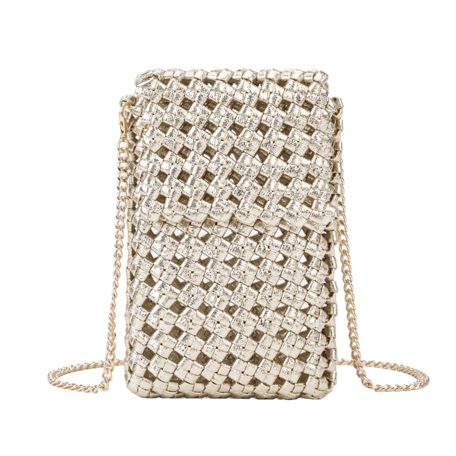 Photo 1 of *MINOR DAMAGE - USED*
Boho Crochet Small Crossbody Bag for Women Cell Phone Purse Lightweight Cute Summer Knit Beach Purse for Vacation Travel (Gold)