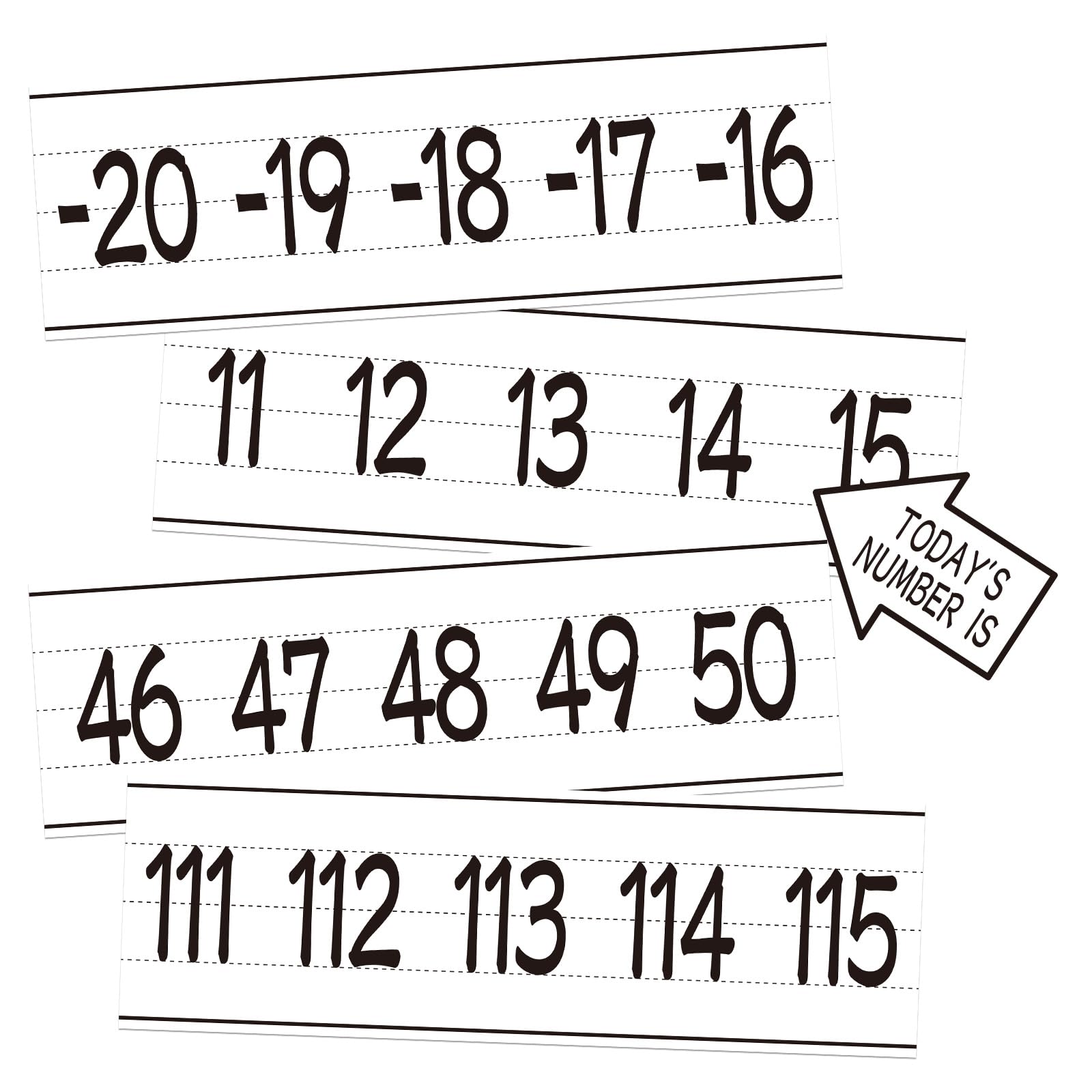 Photo 1 of COCHIE Number Line for Classroom Wall Bulletin Board Borders Decorations, -20 to 120 Number Lines Border Strips Math Learning Poster, Numbers Line Math Teacher Supplies Must Haves (Simple)