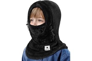 HAITHO Kids Ski Mask Balaclava for Boys Girls, 2 Size Fleece Winter Face Mask Hat for Kids Toddler, Warm Balaclava Hood Neck Scarf