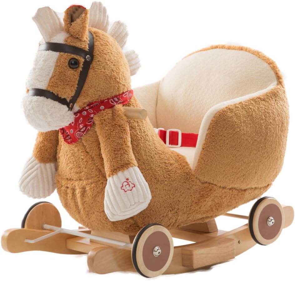 wooden horse on wheels