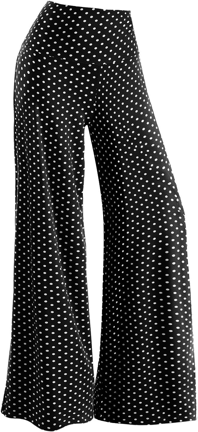 Arrisol Women's High Waist Plus Size Casual Work Pants (Polka Dot,3XL)