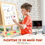 Dripex Kid’s Wooden Art Easel Double-Sided Magnetic Board 81–146 cm view 3