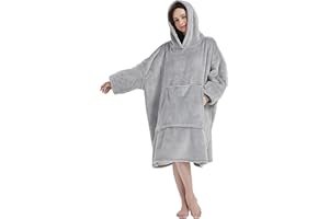 Beauty Shine Wearable Blanket Hoodie Oversized Sherpa Snuggy Hooded as Gifts for Men Women Sweatshirt With Warm Giant Pocket