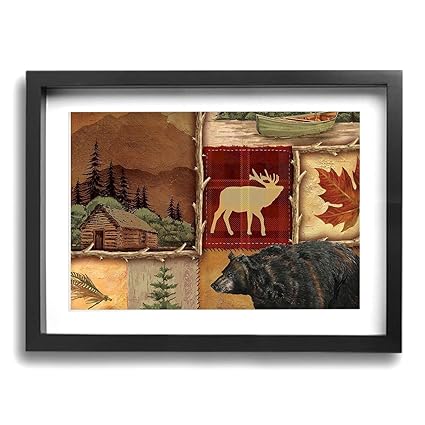 Amazon Com Feim Ao Lodge Style Northwoods Cabin Custom Canvas