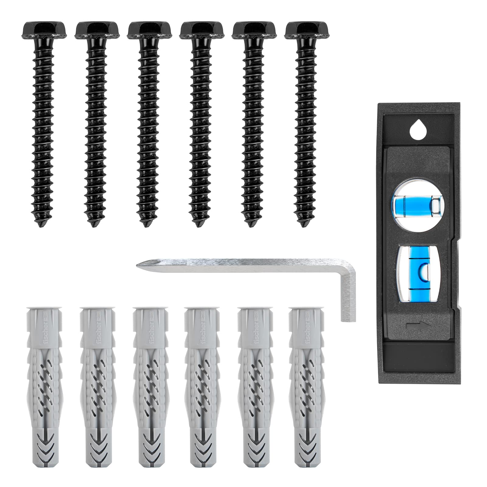 Photo 1 of Mounting Dream Lag Bolt Kit for TV Wall Mount Comes with M8 Lag Bolt for Wood Stud, Fischer Anchors for Concrete Wall, Includes Allen Key and Bubble Level for Easy Installation MD5753