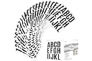 YTPZCL 24 Sheets 2 Inch Self Adhesive Letters Stick on Vinyl Capital Letter Stickers Alphabet Sticker Number 318 Self-Adhesive Letters, ABC Stickers, Mailbox Numbers Black (YTPZCL)