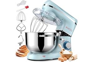 KUCCU Stand Mixer, 6.5 Qt 660W, 6-Speed Tilt-Head Food Dough Mixer, Kitchen Electric Mixer with Stainless Steel Bowl,Dough Hook,Whisk, Beater, Egg white separator (6.5-QT, Blue)