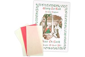 TRINITY CHURCH SUPPLY Oplatki Christmas Wafers – 3 White and 1 Pink with Glory to God Story Envelope