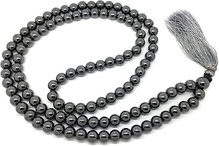 siddhratantm hematita Japa Mala 108 Cuentas Plus 1 más grande gurú Bead, con Real gemas, para uso en meditación o como un collar: Amazon.es: Hogar
