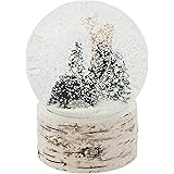 White Wash Wood Black Bear 5.5 inch Resin Decorative Snow Globe