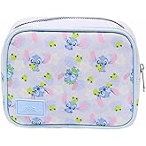 Impressions Vanity Stitch Hoppin Around Cosmetic Bag for Travel, Faux Saffiano Leather, Stitch Printed Artwork Makeup Bag for Women with Lined Interior, Slip Pockets, Makeup Pouch with Silver Hardware