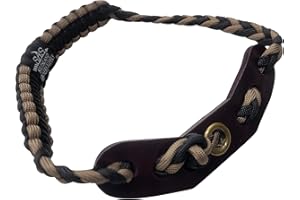 SAS Southland Archery Supply Wrist Braided Compound Bow Sling with Leather Mount Strap On Hand Archery