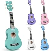 Soprano Ukulele for Beginners, Hawaiian Ukulele 21 Inch Basswood Green | with 4 Strings Guitar Ukulele for kids Adult Student
