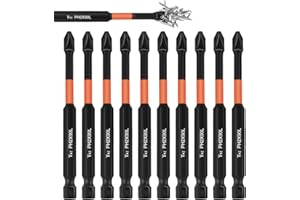 XISHUDZSW 10pcs Phillips Impact Driver Bits #2, 3.54 Inch, PH2, Premium S2 Steel, Long, Magnetic, 1/4 Hex Shank
