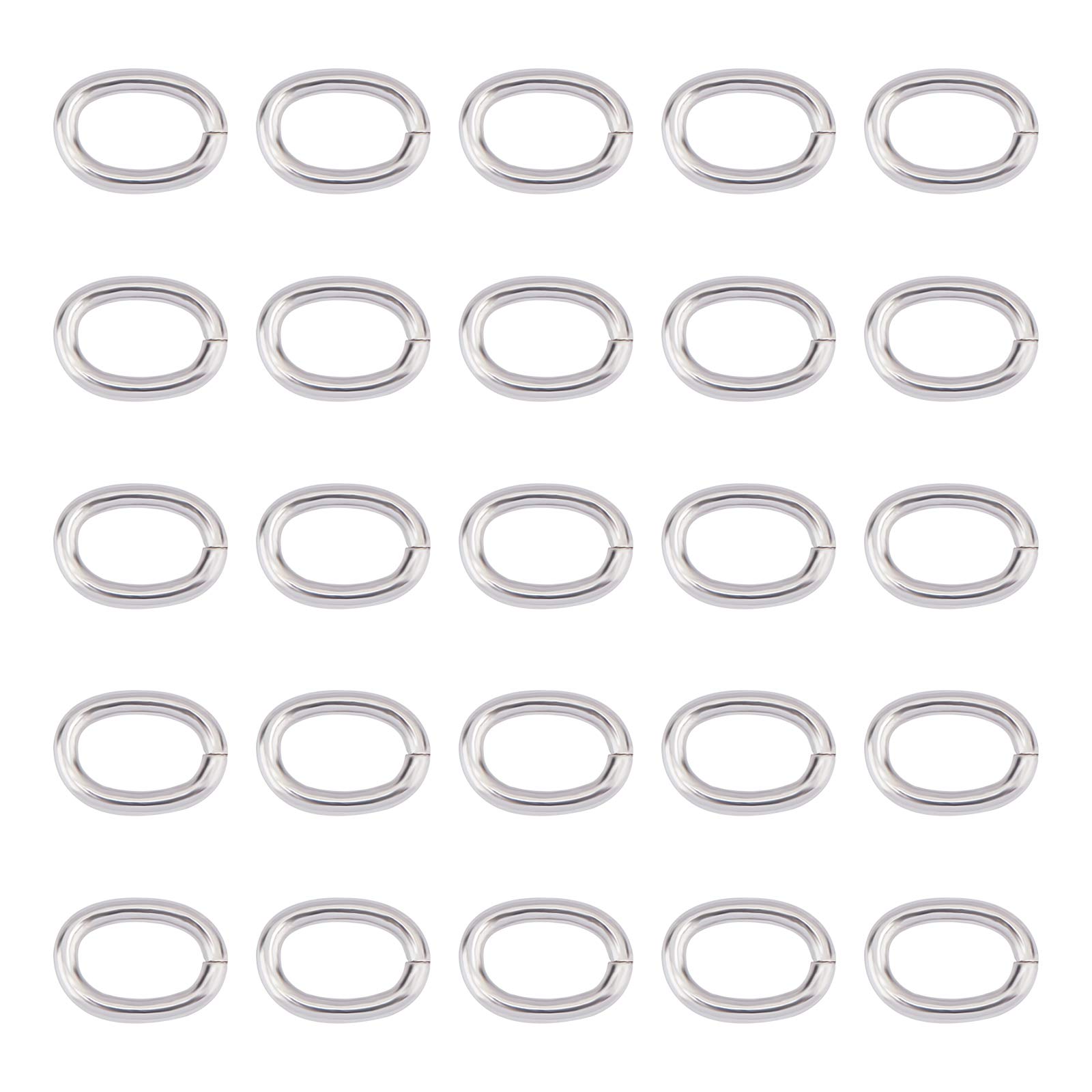UNICRAFTALE 100pcs 16 Gauge 8mm Oval Jumps Rings Close but Unsoldered O Rings Stainless Steel Jump Rings Connectors for DIY Jewelry Making, Stainless Steel Color