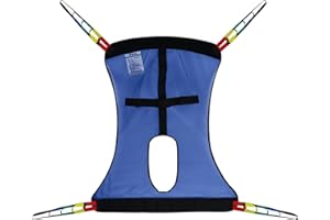ZHEEYI Full Body Universal Patient Lift Sling Mesh Medium with Commode Opening for Shower Toileting, Blue