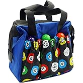 Yuanhe Bingo Dauber Bags with 6 Pockets Blue Bingo Tote Bag