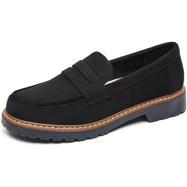 Amazon.com | Mens Loafers Suede Vamp Perforated Half Penny  display picture 2