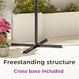 Neo 3m Garden Cantilever Parasol LED Lights Cross Base Grey view 8