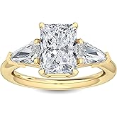Houston Diamond District 1 to 7 Carat Radiant,Shield Cut LAB GROWN Diamond Three Stone Engagement Ring (Color D-E Clarity VS1-VS2)