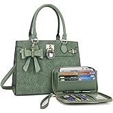 Qiyuer Women Handbags Set Top Handle Satchel Tote Shoulder Work Bag Ladies Purses With Matching Clutch Wallet 2PCS