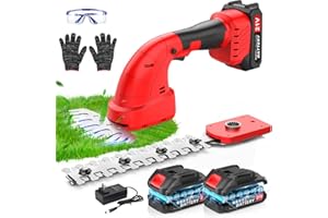 LEMOLIFYS Lemolify 21V Cordless Grass Shear & Electric Hedge Trimmer, 2-in-1 3000mAh Battery Shrub Trimmer Handheld Grass Clippers, Mini Bush Trimmer Hedge Shears/Grass Cutter for Garden, Lawn Care
