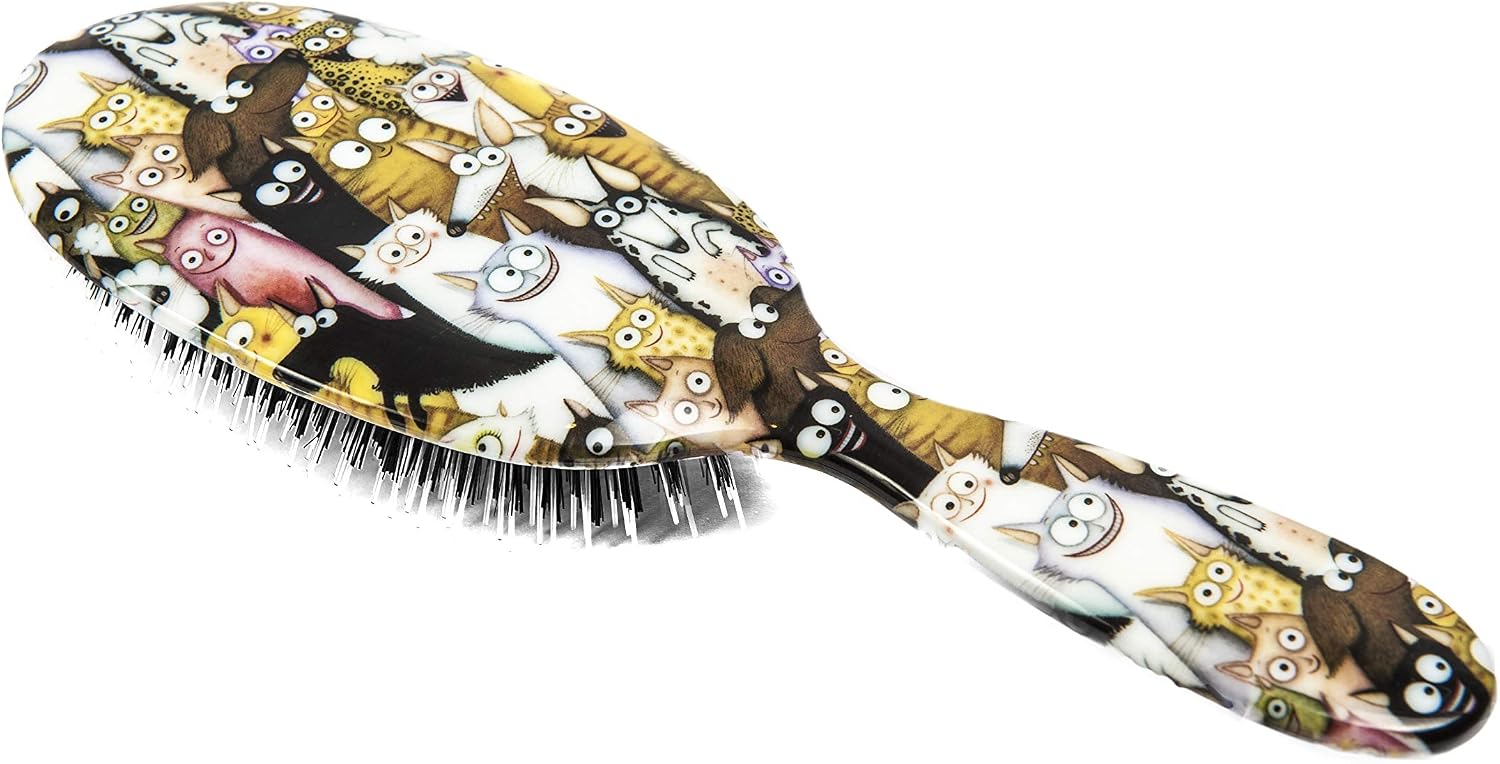 Rock & Ruddle Natural Mixed Boar Bristle Hair Brush for Women and Kids (Large, 21cm)