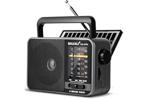 Solar-Powered Portable Radio, AM/FM/SW Radio with Loud Speaker, Built-in Rechargeable Battery and USB-C - Emergency Radio for