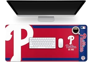 FOCO MLB Official Established Primary Logo Wordmark Home Office Desk Pad Mouse Pad Mat 35" x 16" (Philadelphia Phillies, Philadelphia Phillies)