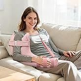 RoamReady Rotator Cuff Pillow, Removable Shoulder Support Pillow for Frozen Shoulder Relief, Post Arm Surgery Recovery Supplies, Broken Arm Cushion for Pain Relief and Side Sleeping, Pink