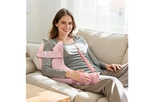 RoamReady Rotator Cuff Pillow, Removable Shoulder Support Pillow for Frozen Shoulder Relief, Post Arm Surgery Recovery Supplies, Broken Arm Cushion for Pain Relief and Side Sleeping, Pink