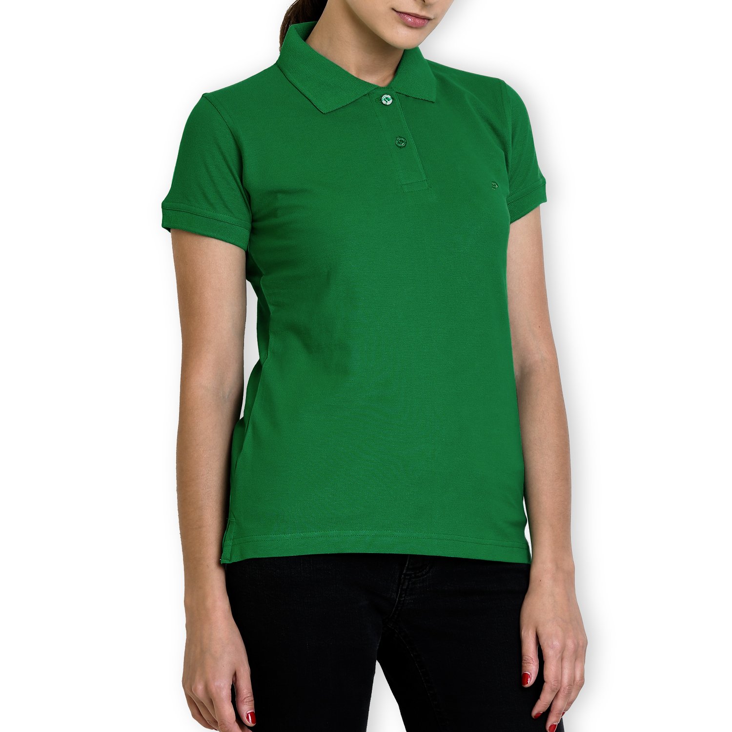 polo nation women's cotton polo t-shirt (light green)