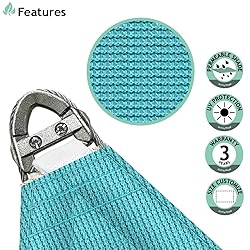 SunnyRoyal 17'x22' Sun Shade Sail Super A Ring Wire