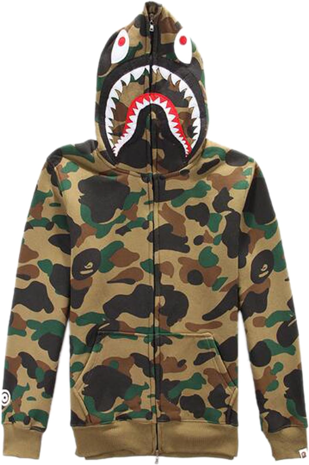 ETASSO Mens Hooded Full Zip Top UTP Hoodie Military Combat Army Camo Jacket Sweatshirt Hooded Top