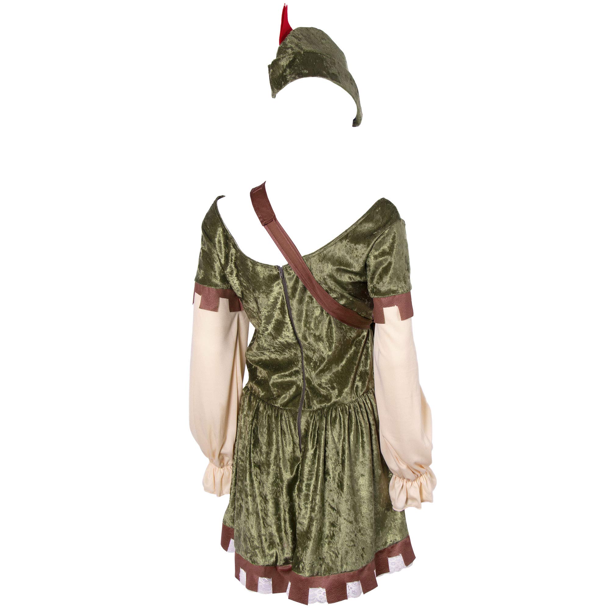 Lady Robin Hood Women's Halloween Costume Sexy Classic Fairy Tale Dress Up Funtober
