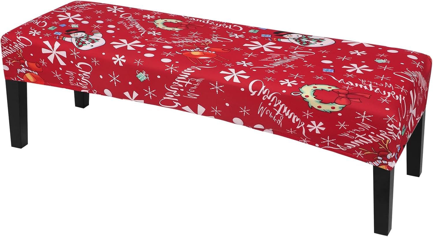 Slipcovers - SearchI Christmas Dining Bench Cover, Stretch Washable Upholstered Bench Slipcover, Bench Seat Protector, Rectangle Bench Covers for Dining Room, Bedroom, Living Room, Kitchen(Christmas Snowman)