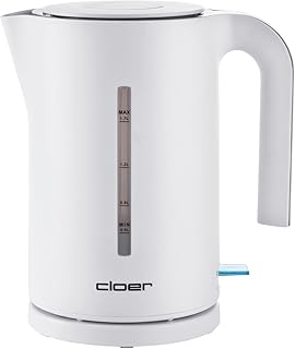 Cloer 4111 Wasserkocher / 2200 W / große Wasserstandsanzeige / Trockengeh- und Überhitzungsschutz / 1,7 Liter / weiß