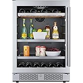 Avallon AWBC242SGLH 24 Inch Wide 14 Bottle Capacity and 82 Can Capacity Panel Ready Wine and Beverage Cooler