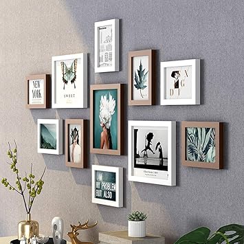 Amazon Com Gy Gallery Wall Frame Photo Wall Set Wooden