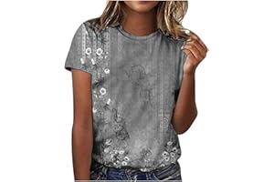 FQZWONG Womens Short Sleeve Tops Classic Graphic Tees for Women Lightweight Summer Shirts Ladies Blouses Vacation Outfits