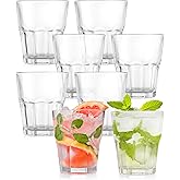 8Pcs Plastic Drinking Glasses, SHAIDOJIO Plastic Tumblers Reusable Drinking Cups, Clear Acrylic Glasses Drinkware 7.1oz, Stackable Unbreakable Cup for Beer Wine Juice Milk, Party and Picnic